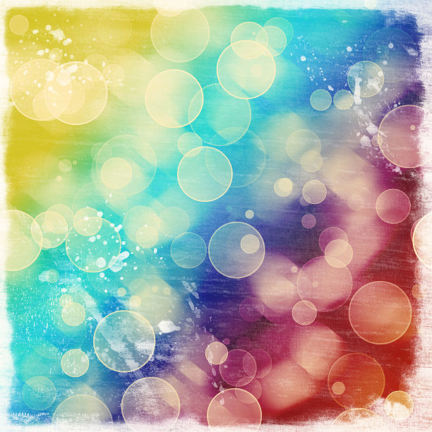 明亮的彩色圆圈与散景背景图片下载