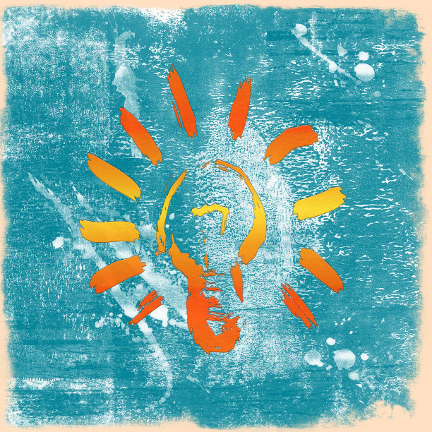 黑板上的球泡标记图片下载