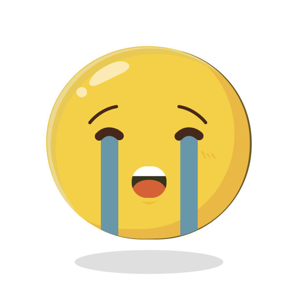 表情符号在哭。卡通孤立矢量插图上的白色背景图片下载