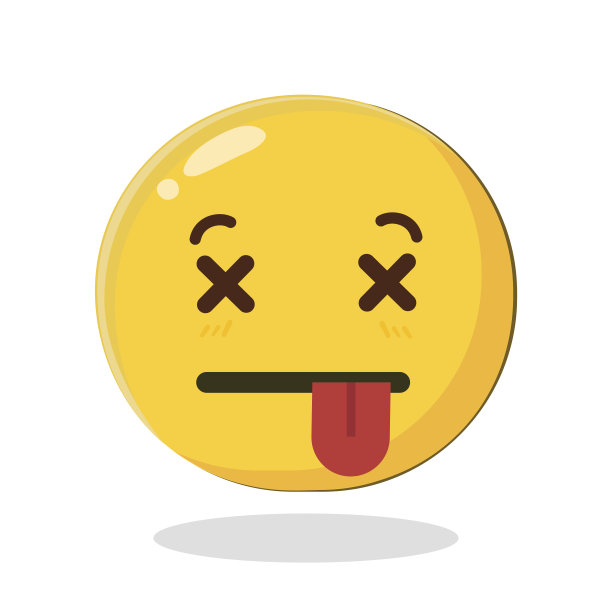 矢量表情死，斗鸡眼和吐舌头素材图片