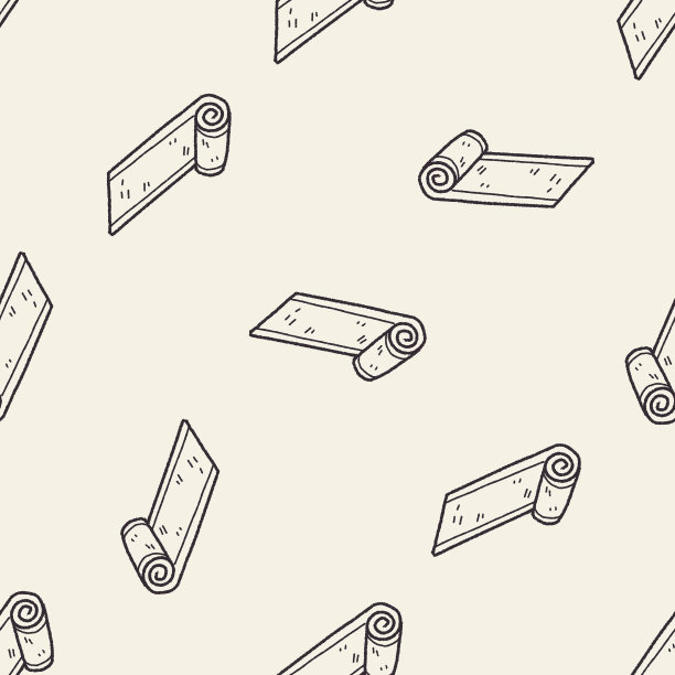 瑜伽垫涂鸦无缝图案背景图片下载