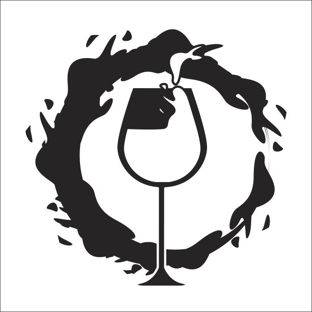 玻璃与泡沫的葡萄酒图标图片下载