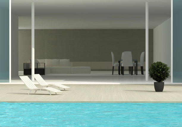 带有游泳池的露台图片下载