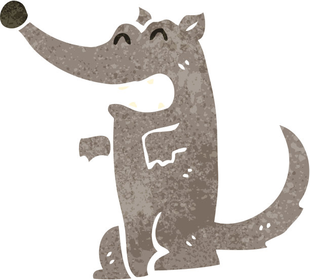 复古的卡通狼图片下载