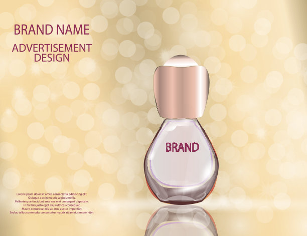 迷人的香水玻璃瓶上闪闪发光的效果背景。图片下载