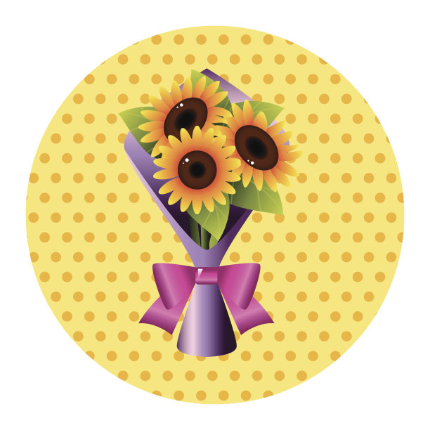 花束主题元素向量，eps图片下载