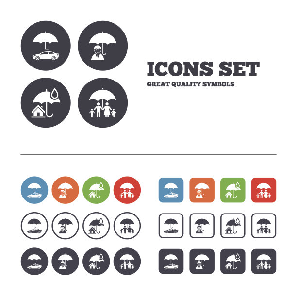 家庭，房地产或家庭保险图标图片下载