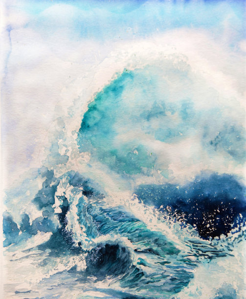 海浪插画素材图片