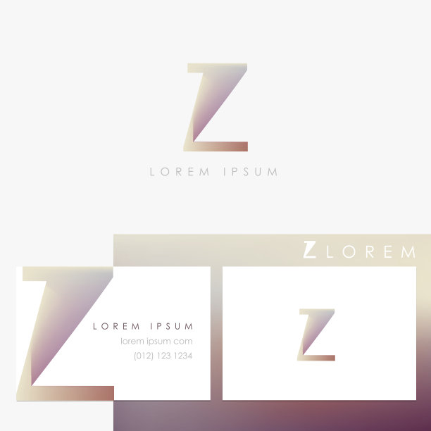 抽象几何字母z设计元素和名片模板图片下载