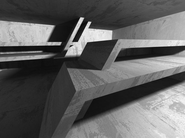 混凝土结构的背景。抽象的空暗室图片下载
