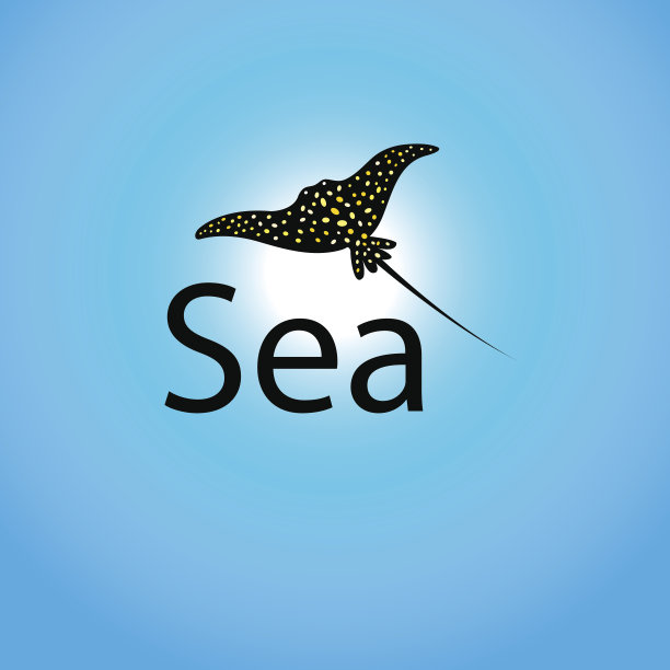 向量符号黑黄貂鱼图片下载