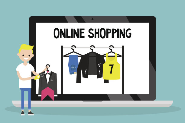 网上购物的概念。概念说明图片下载