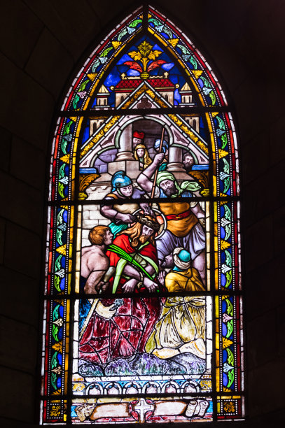 彩色玻璃窗户图片下载