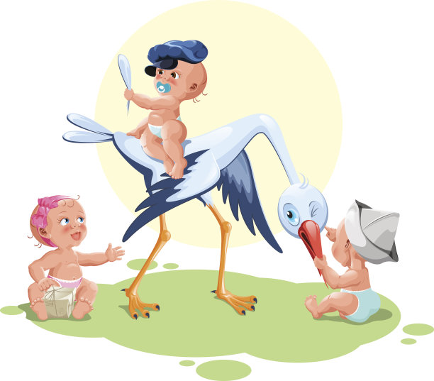 鹳带来了年幼的孩子图片下载