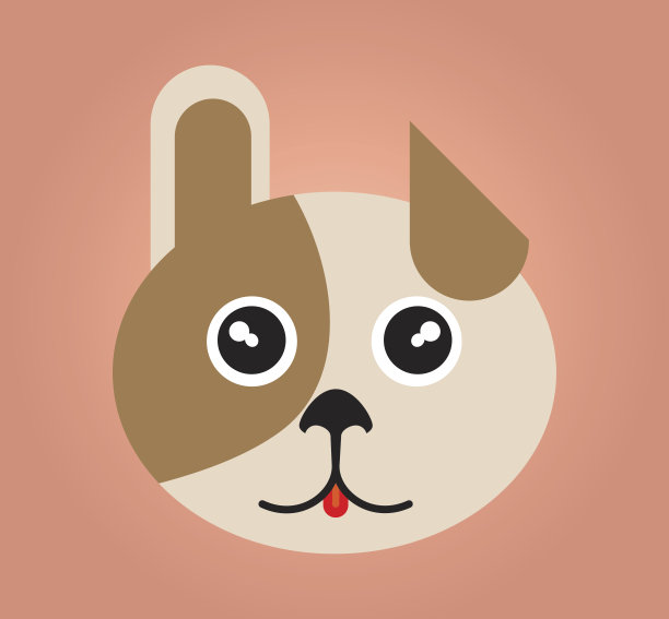 简单的网络图标矢量:滑稽的动物的脸图片下载