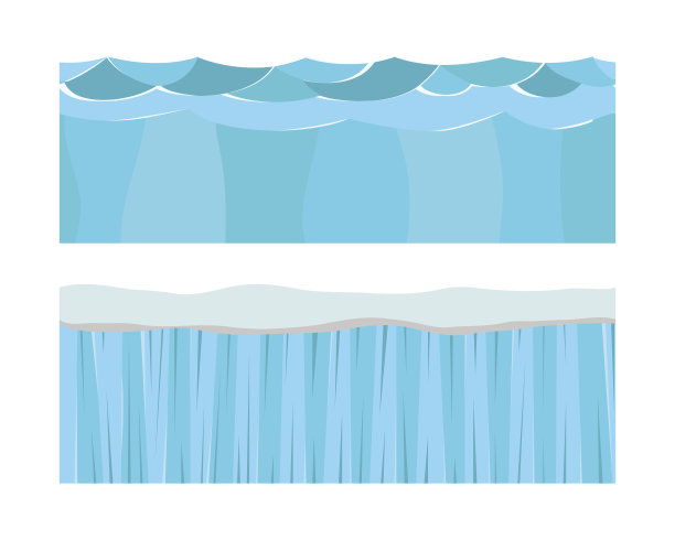 横断面蓝色的水片孤立了一些块自然户外生态地下和独立渲染花园自然地质学家地球矢量图图片下载