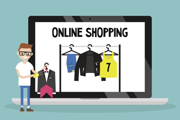 网上购物的概念。概念说明图片下载