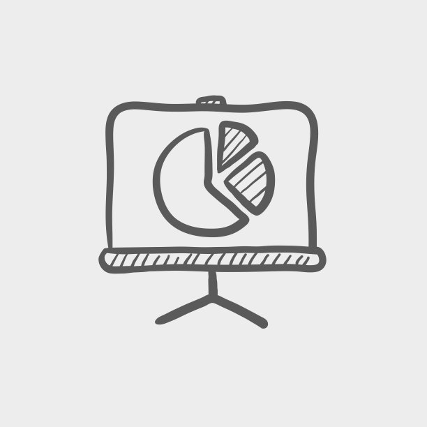 带有饼图草图图标的滚筒屏幕图片下载