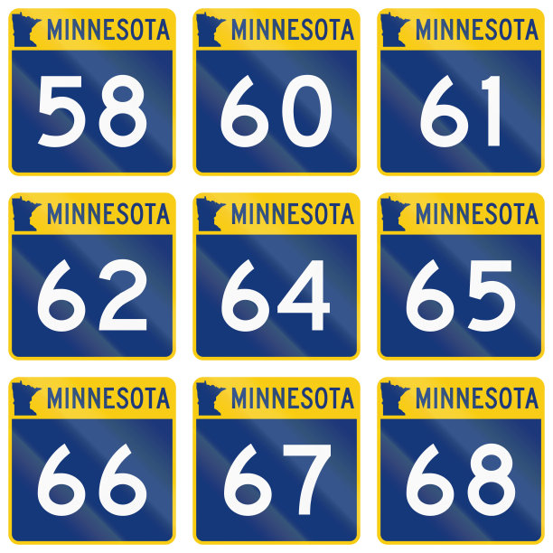 在美国使用的明尼苏达路线盾牌的收集图片下载