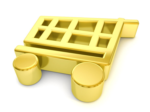 黄金购物车符号图片下载