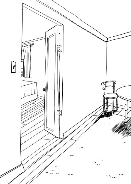 家具在房间背景轮廓图片下载