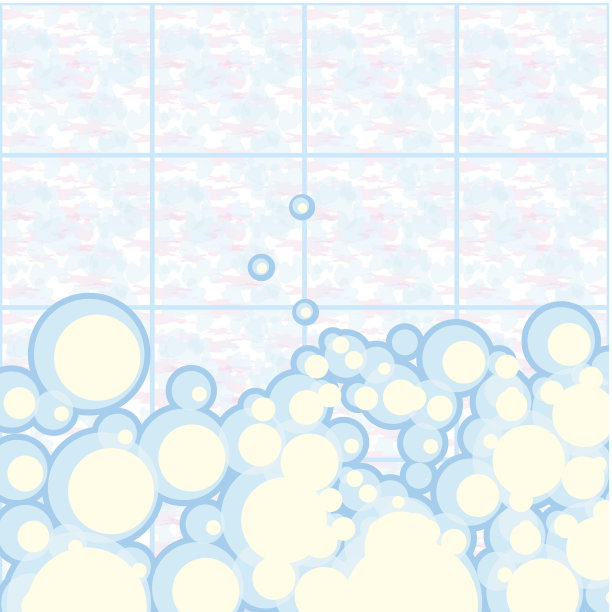 矢量背景:淋浴和浴缸中的泡沫图片下载