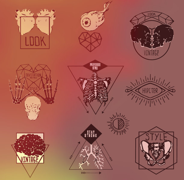 一套标签用手画人图片下载