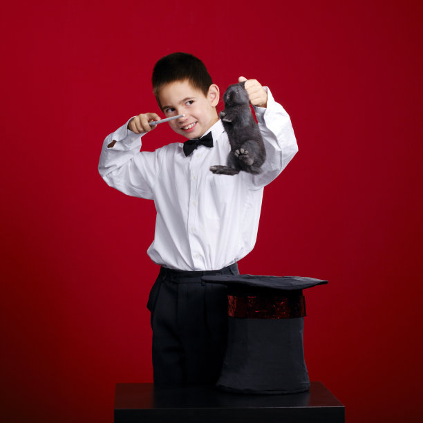 带兔子的小魔术师图片下载