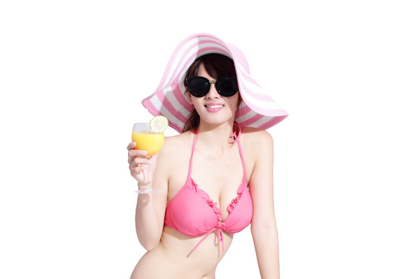 美女快乐地穿着比基尼图片下载