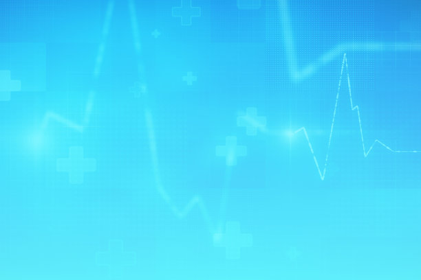 窦性心律在蓝色医疗梯度背景心电图上的说明，医疗保健图片下载