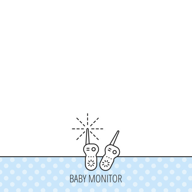 婴儿监视器图标。新生儿标志保姆。图片下载