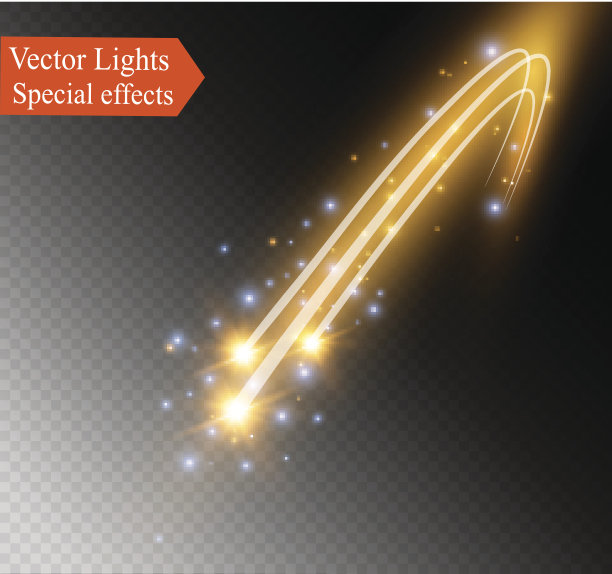 抽象矢量发光魔术星光效果从霓虹灯模糊的曲线线图片下载