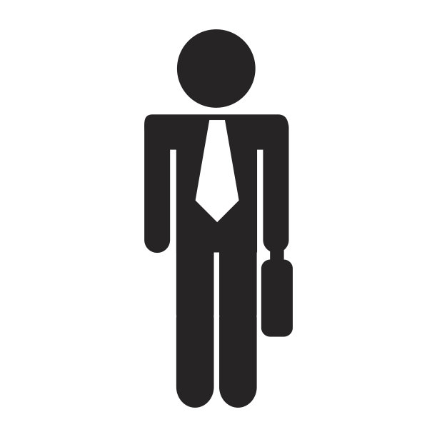 商人剪影孤立的图标图片下载