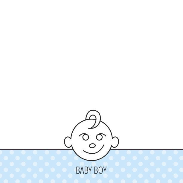 男婴脸图标。孩子微笑的手势。图片下载