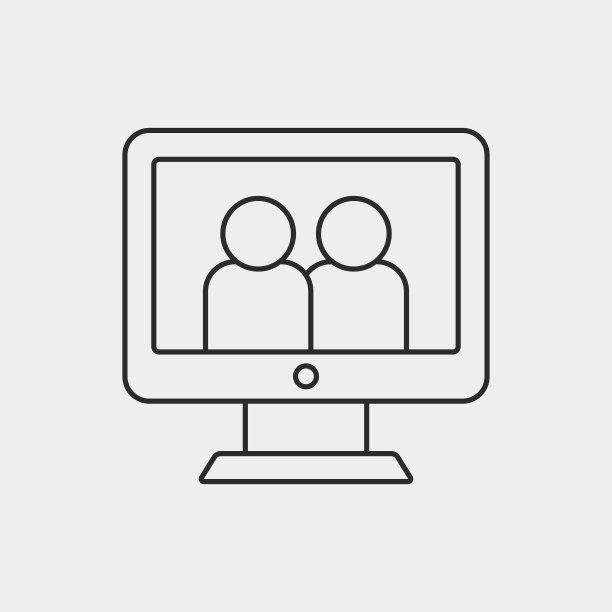 电脑线条图标图片下载