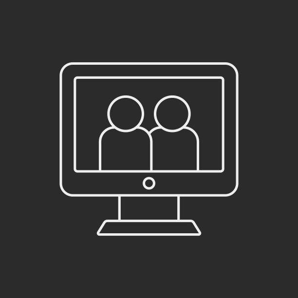 电脑线条图标图片下载