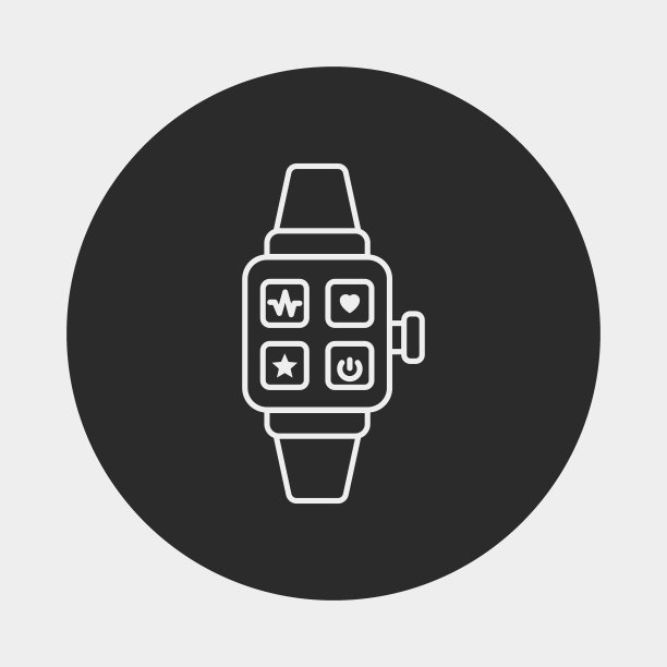 运动手表线性图标图片下载
