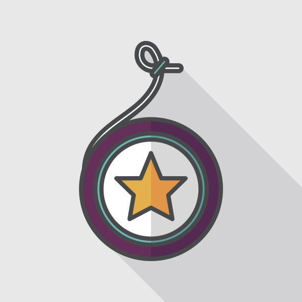 溜溜球扁平图标与长影子，eps 10图片下载