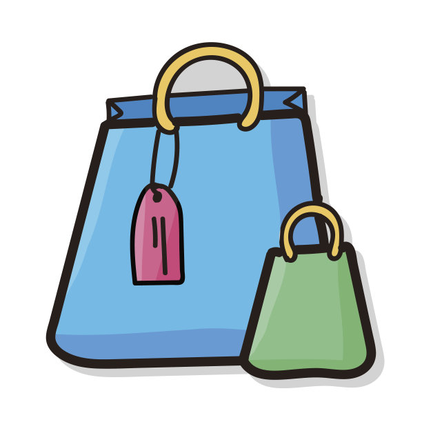 购物袋彩色涂鸦图片下载