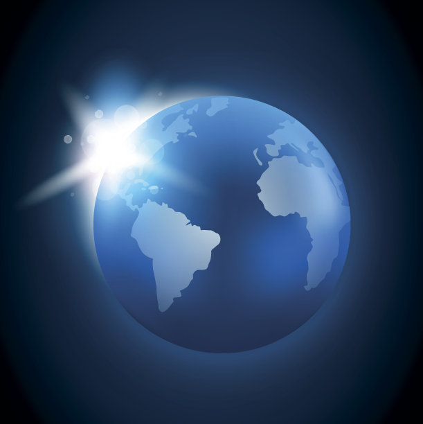 太阳在地球上升起。空间的概念。图片下载
