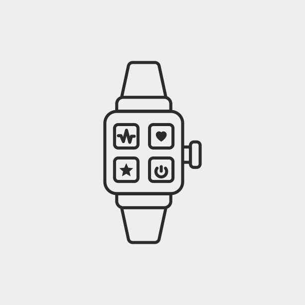 运动手表线性图标图片下载