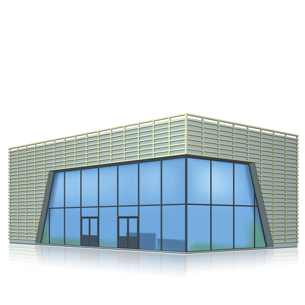 带有入口和反射的办公楼图片下载