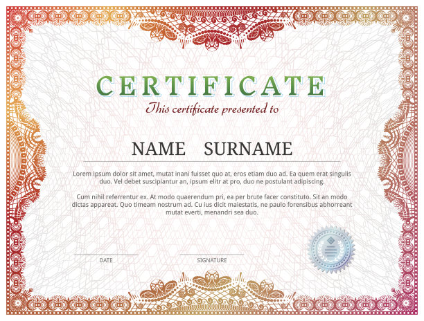 带有断头台元素的证书模板图片下载