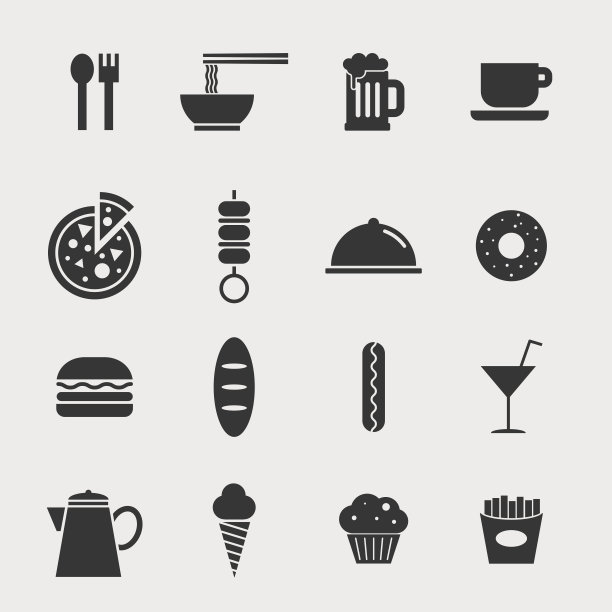 食物矢量图标集图片下载