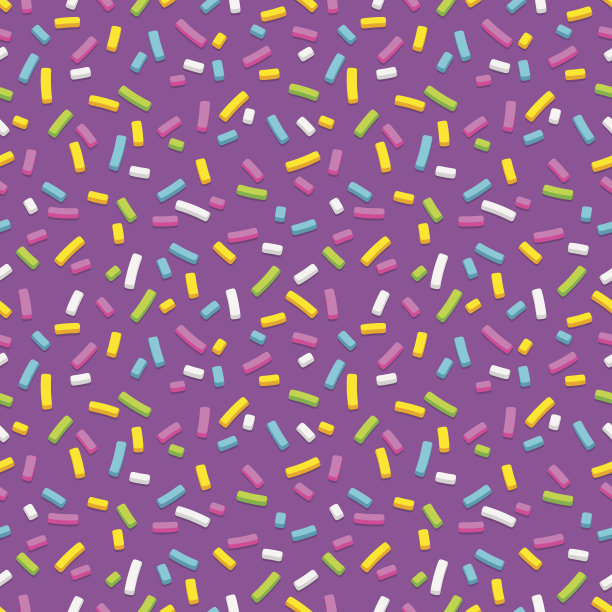 紫色甜甜圈釉与洒水无缝图案图片下载