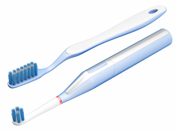 牙刷，古典和电动图片下载