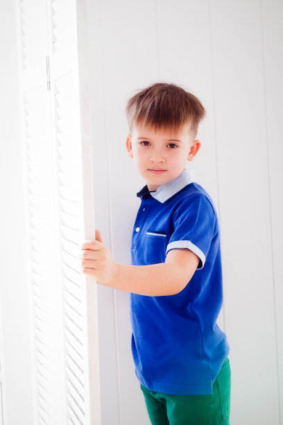 窗边男孩的画像图片下载