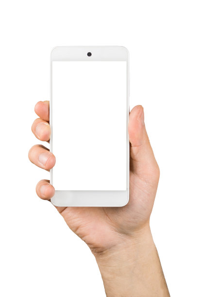 手持智能手机孤立的白色背景图片下载