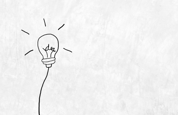 创意字在球茎，手绘，水泥墙面背景与复制空间，经营理念图片下载