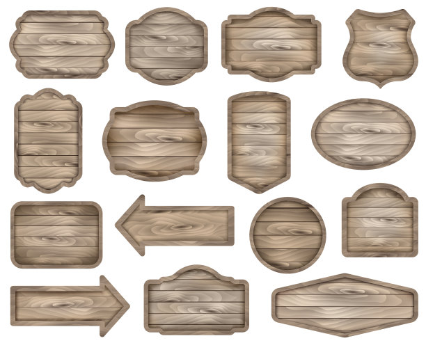 木贴纸，标签收集。木签板。图片下载